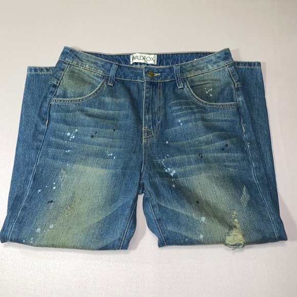 Wildfox cropped paint splatter distressed jeans - Picture 12 of 15
